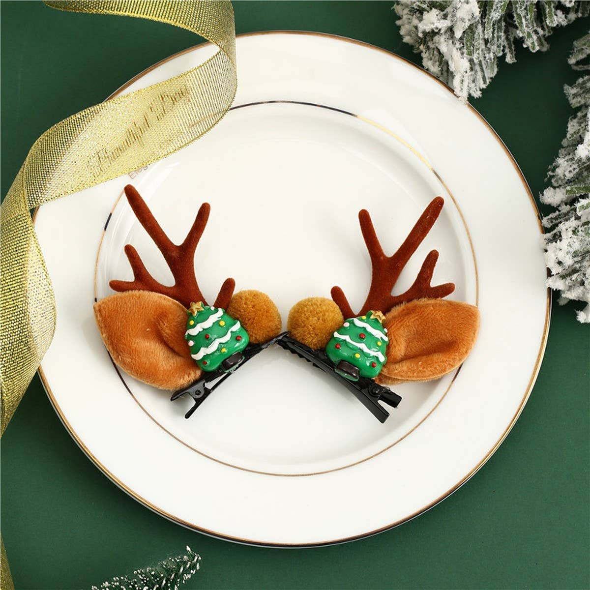 CHRISTMAS CUTE ELK ANTLERS CHILDRENS HAIRPIN_CWAHA2745