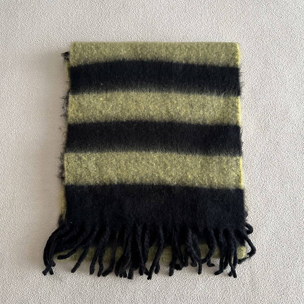 BLUE BROWN STRIPE SCARF THICK WINTER WRAP_CWASC2332
