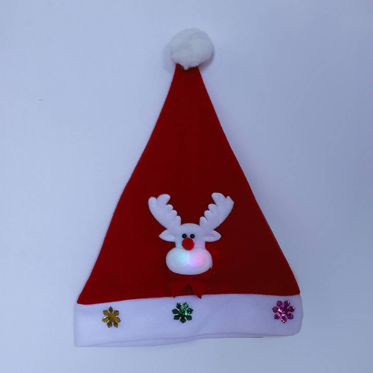 CHRISTMAS GIFT BRUSHED LIGHTED SANTA HAT_CWAH2315