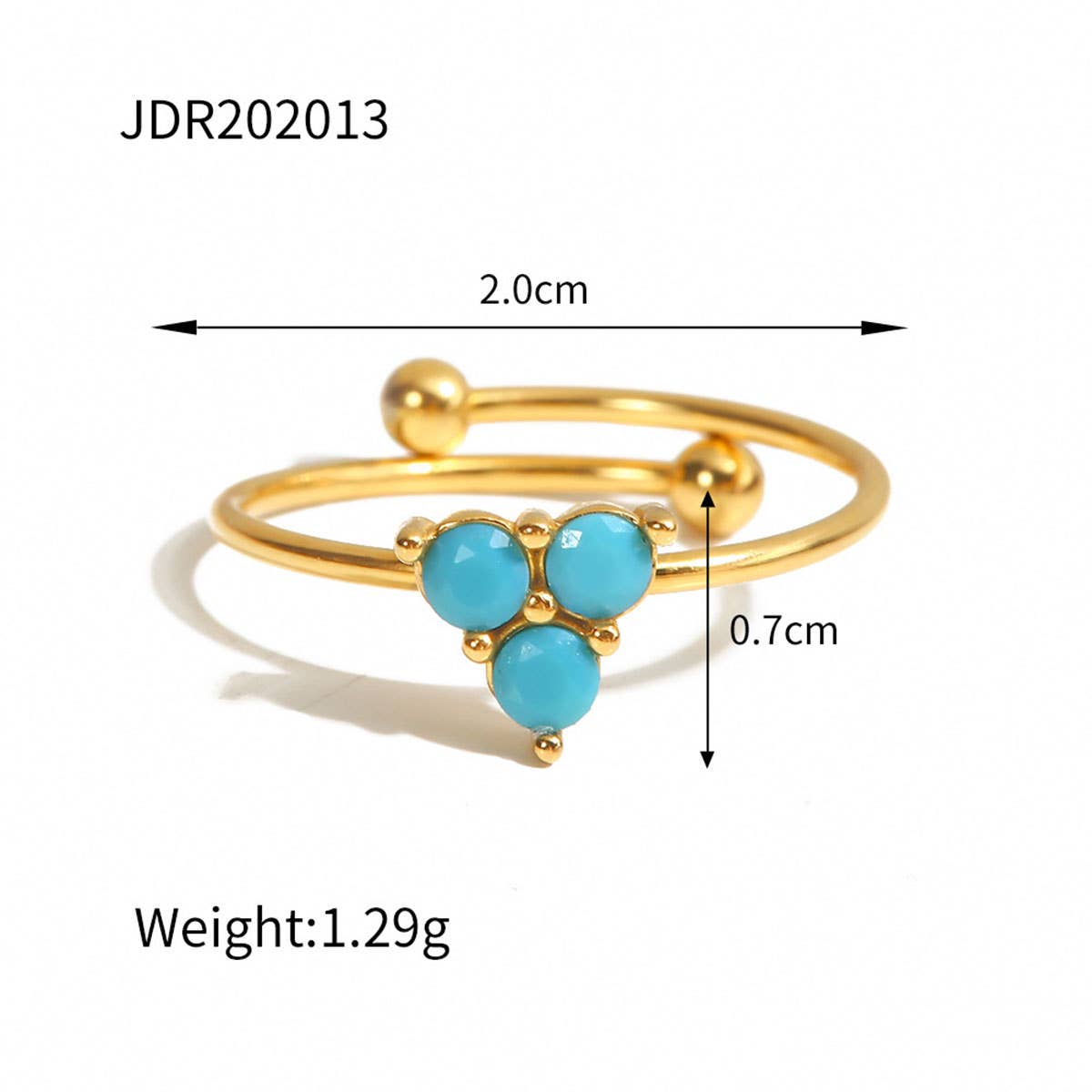 GOLD STAINLESS STEEL INLAID NATURAL STONE RINGS_CWAJE0611