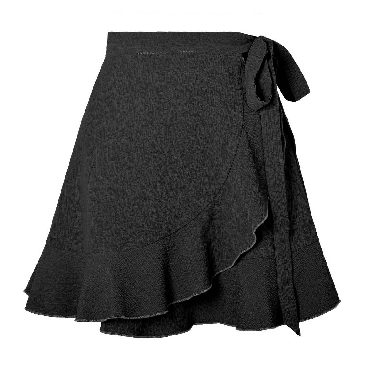 ONE PIECE SKIRT SOLID COLOR RUFFLED SHORT SKIRT_CWAB4812