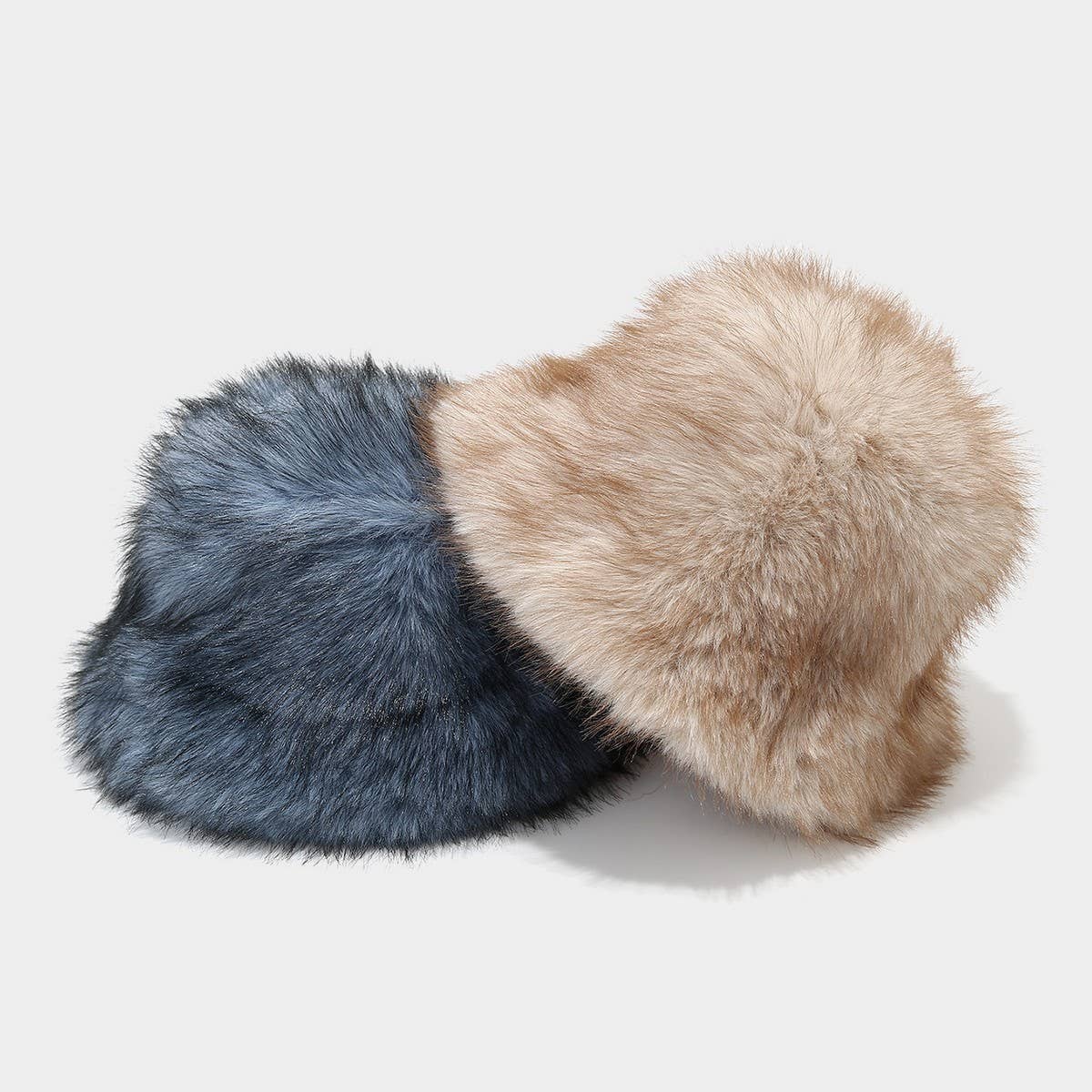 Two Tone Fuzzy Bucket Hat Women Winter_Cwah04648