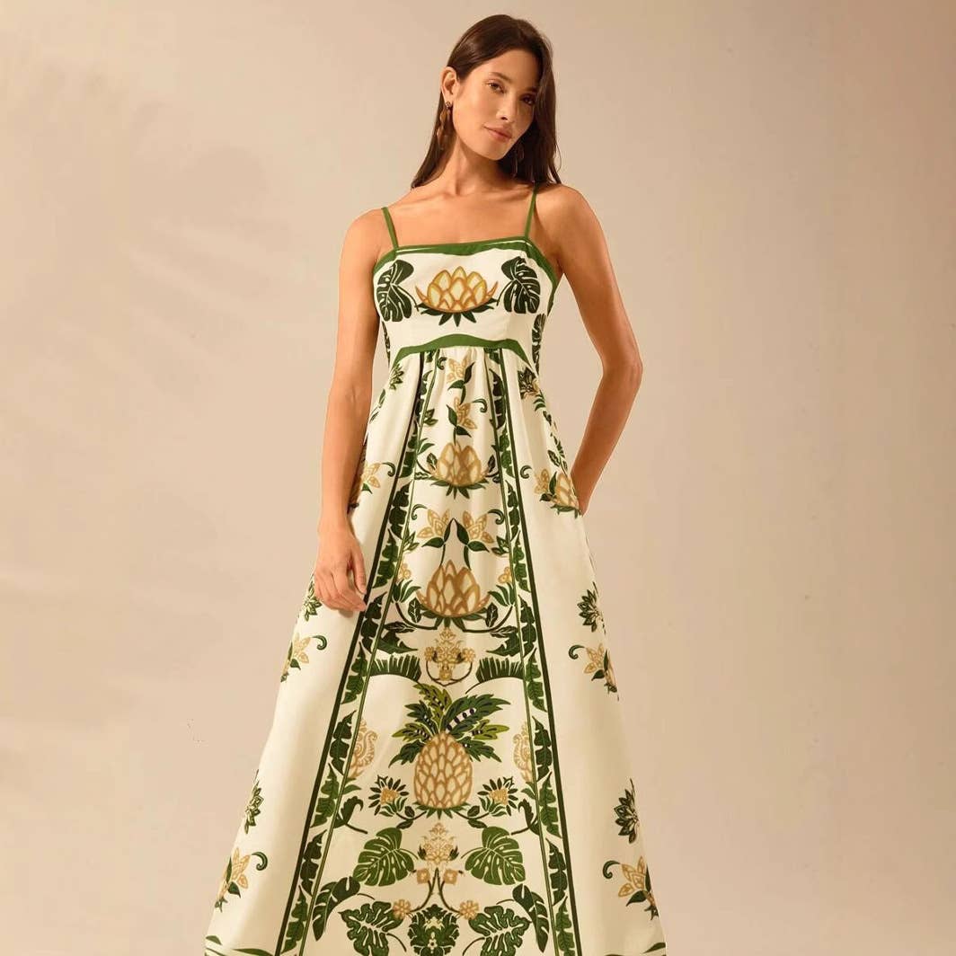 Sunlit Floral Prints And Ruffles Casual Dress