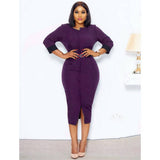 CONTRAST COLOR BUTTONED SLIT OVERSIZED DRESS_CWDMD3719