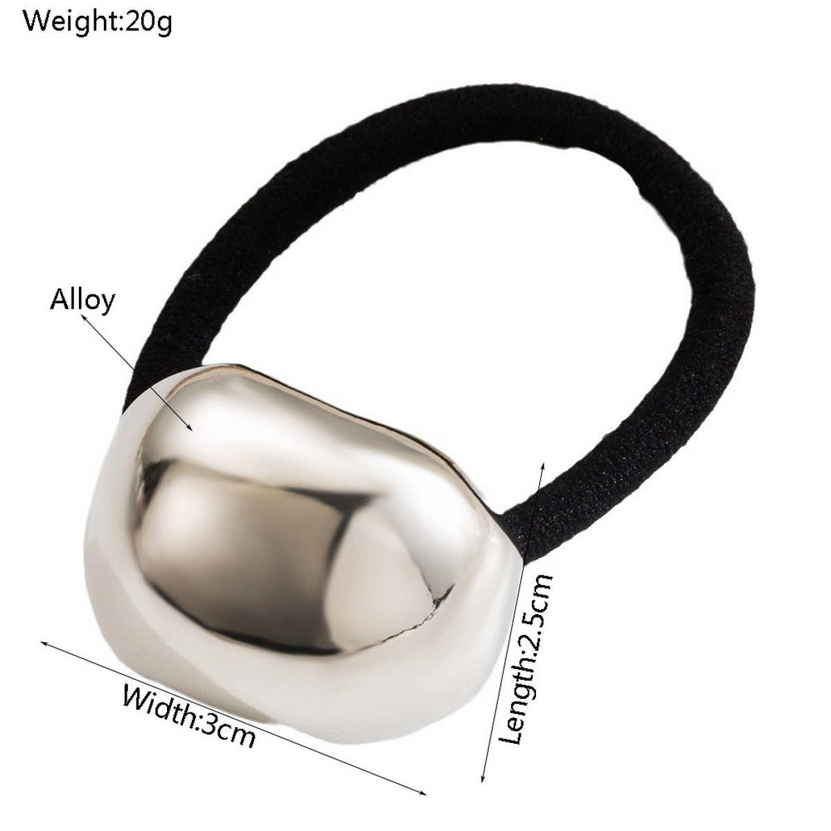 MINIMALIST IRREGULAR METAL ELASTIC HAIR TIE_CWAHA6253