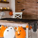 HALLOWEEN BLACK HORROR SPIDER WEB TABLE RUNNER_CWMM1724