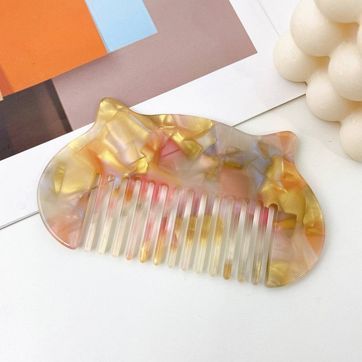 10CM ACETATE CARTOON COMB COLORFUL HAIR COMB_CWMM6440