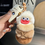 CUTE CATERPILLAR CAR KEYCHAIN PENDANT PLUSH DOLL_CWMM2453