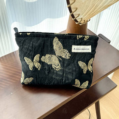 Golden Butterfly Makeup Bag Small Travel Washpouch_Cuab00687