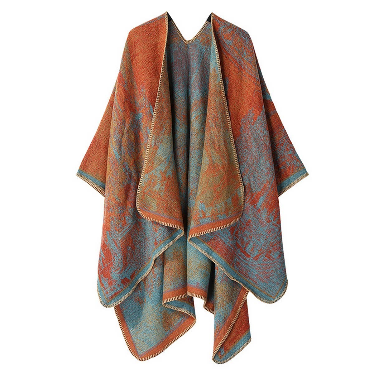 CAPE DARK DOUBLE SIDED WARM OUTER WEAR THICK SHAWL_CWASC2126