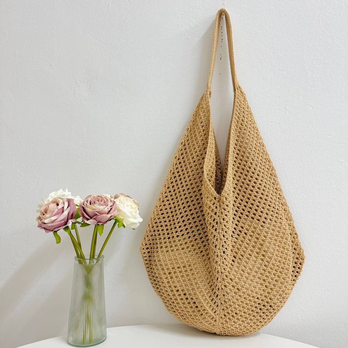 Cwab4579 _Straw Knit Hollow Beach Braided Shoulder Bag