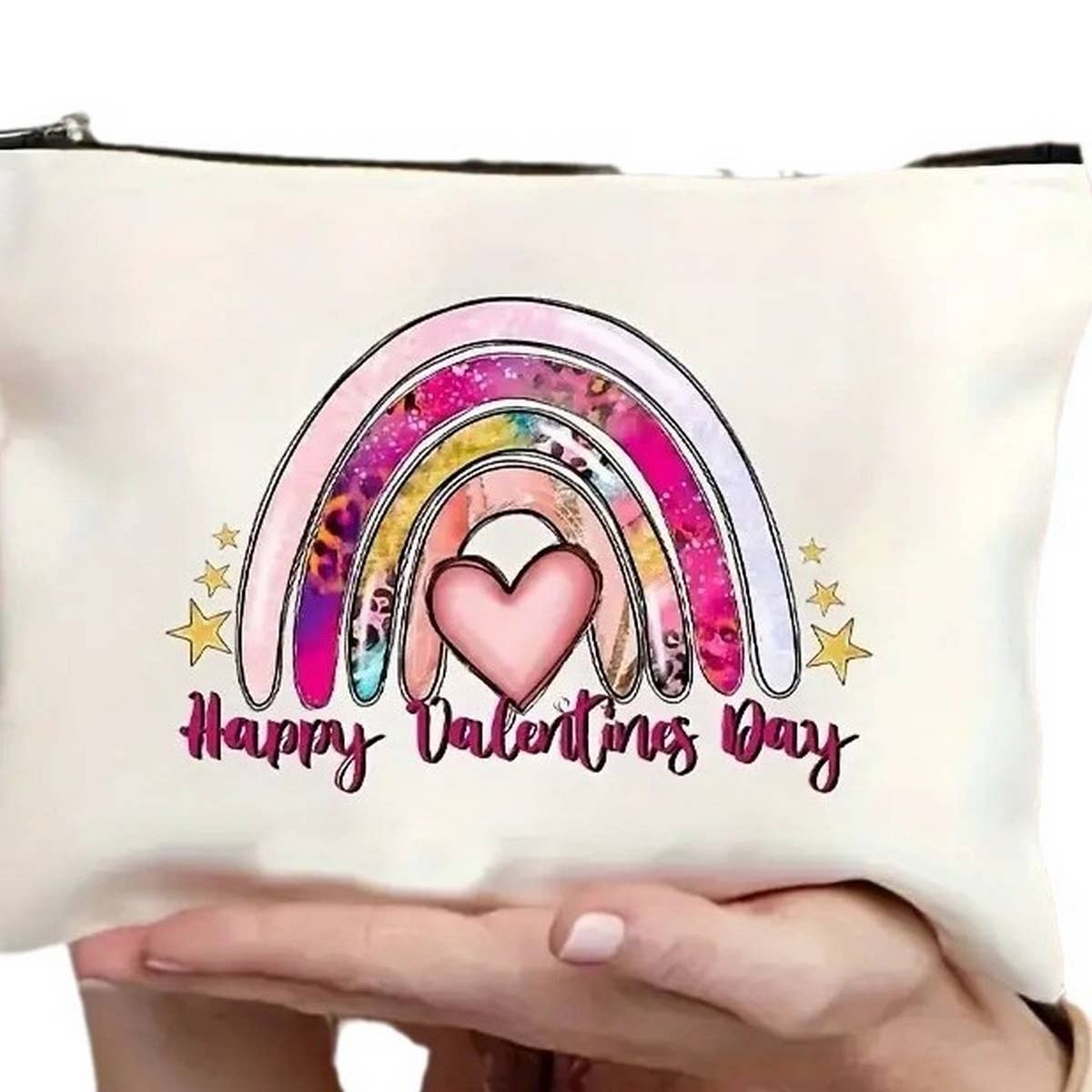 RAINBOW LOVE DOUBLE SIDED PRINTED COSMETIC BAG_CWAB1781