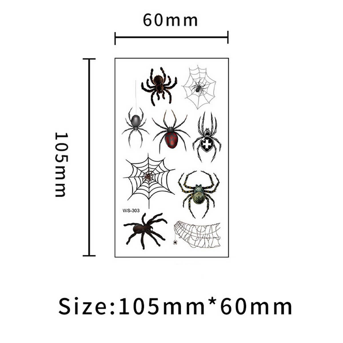 Waterproof 3D Spider Web Tattoos For Halloween_Cwmm8257