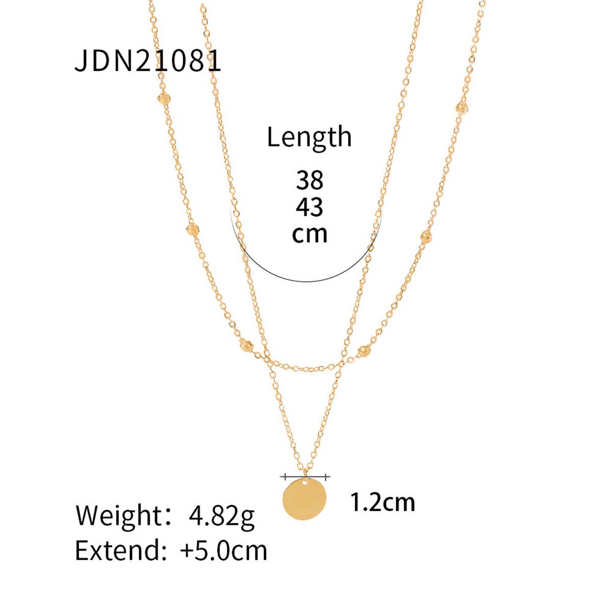 MULTILAYER GOLD PLATE STAINLESS STEEL NECKLACE_CWAJE0619