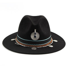 Vintage Felt Flat Brim Panama Hat_Cwah1896