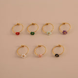 ADJUSTABLE STEEL RING WITH GEM FLOWER DESIGN_CWMM8934