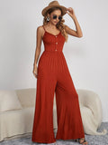 Summer Solid Color Pullover Sleeveless Jumpsuit