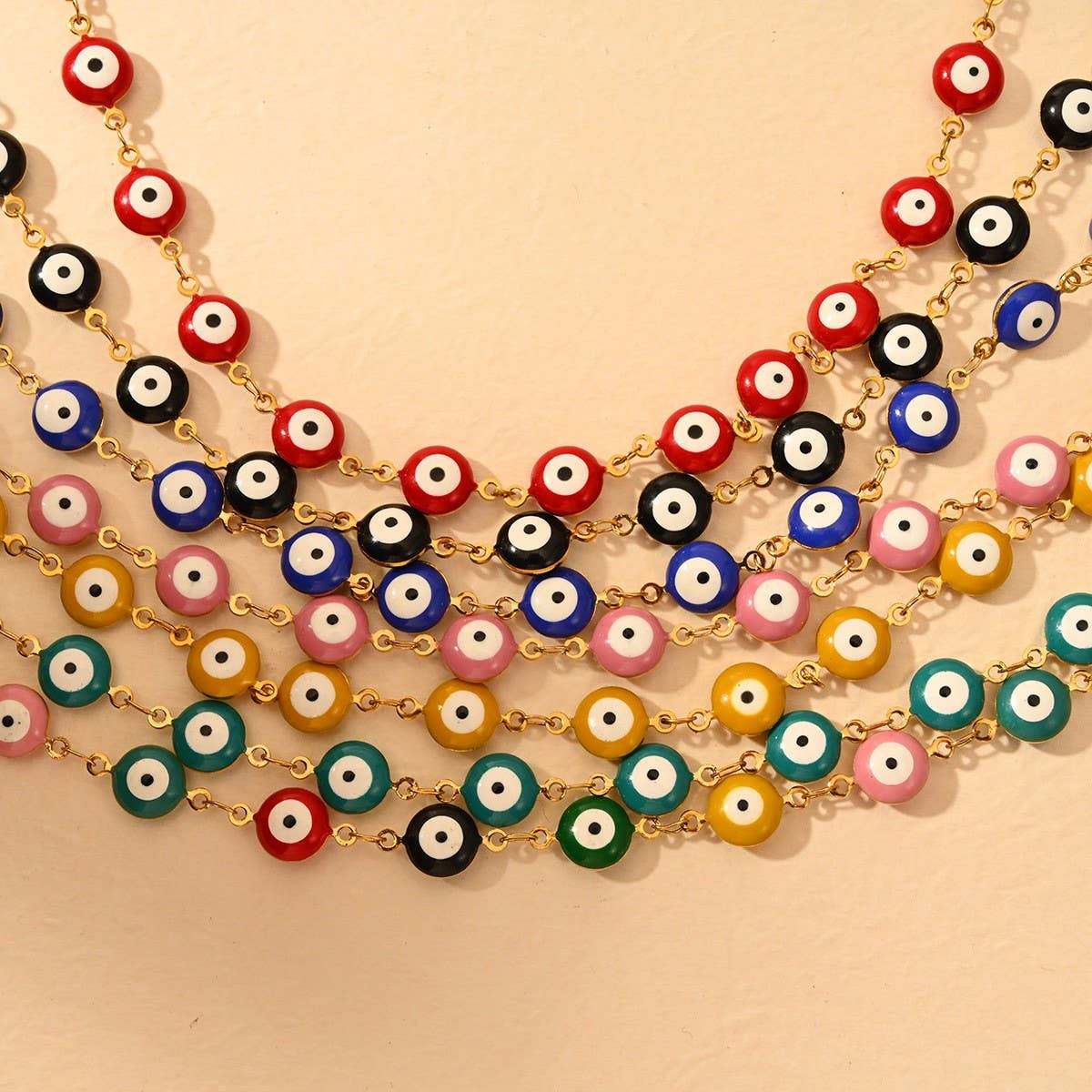 CLASSIC 18K STAINLESS STEEL EVIL EYE BRACELET_CWAJE4597