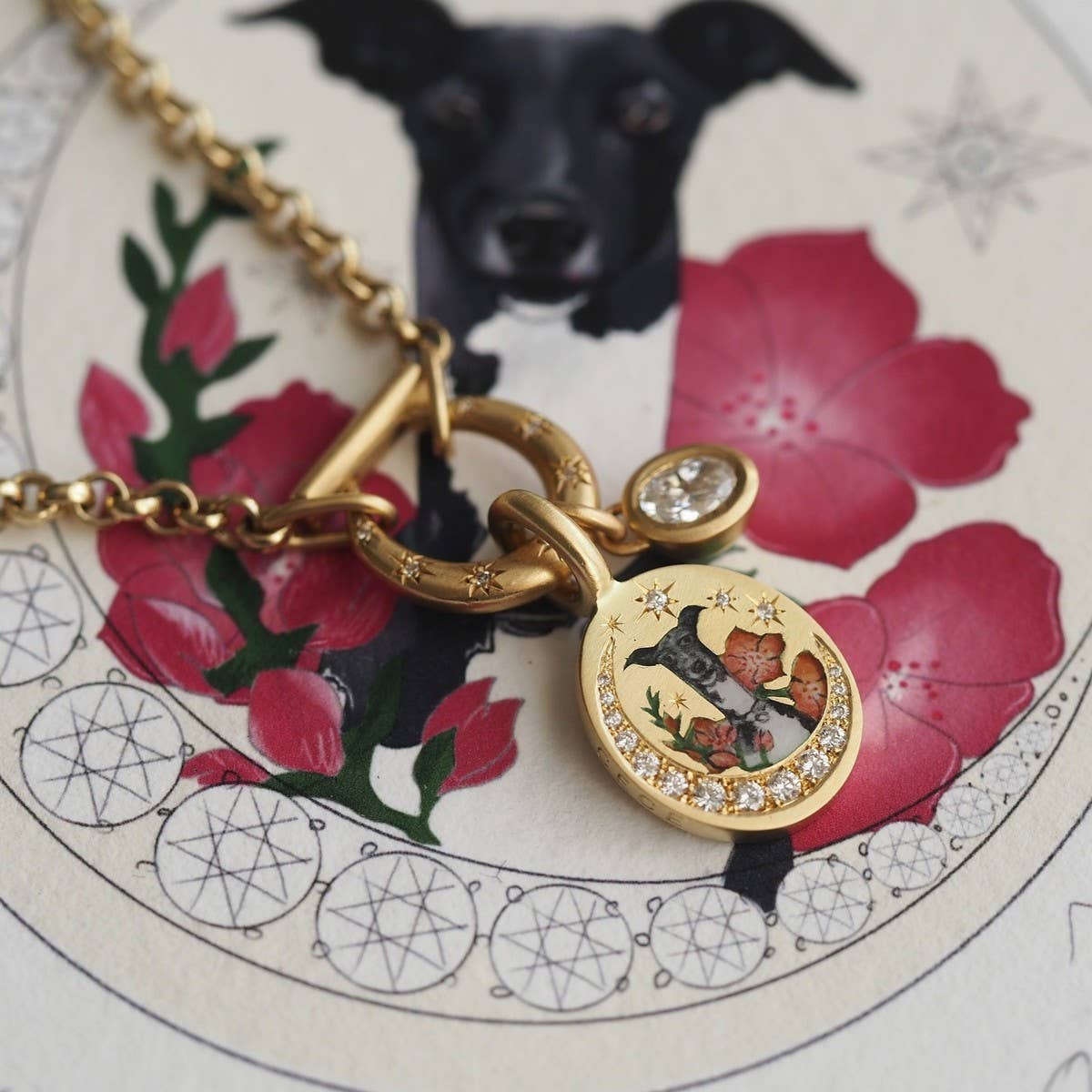 New Dog Stainless Steel Painted Necklace_Cwmm5700