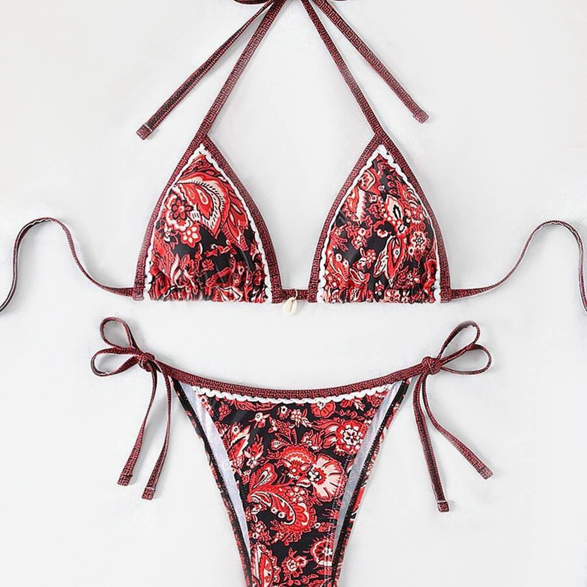 PAISLEY PRINT BIKINI SET TIE SIDE SWIMSUIT_CWMW0918