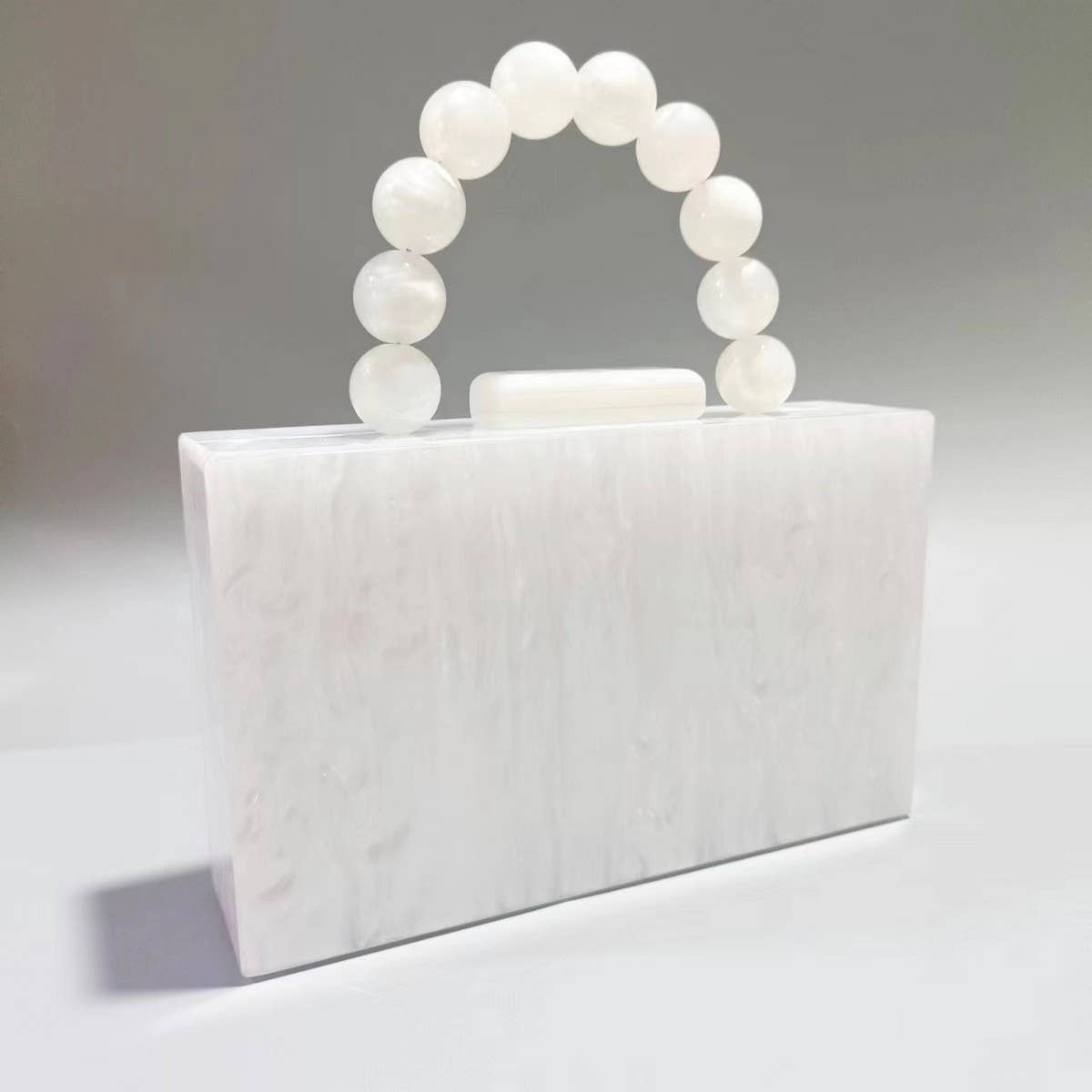 Pearl Acrylic Beaded Clutch Wristlet Wedding Bag_Cwab5858