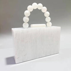 Pearl Acrylic Beaded Clutch Wristlet Wedding Bag_Cwab5858