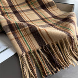 Vintage Plaid Winter Cashmere Feel Tassel Scarf_Cwasc03261