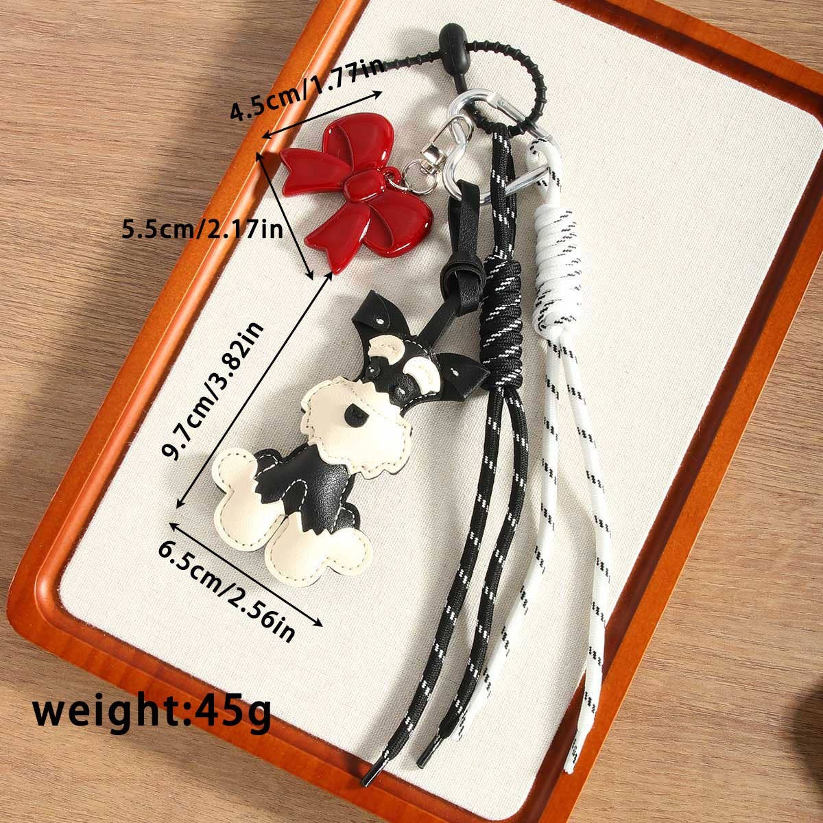 ELEGANT DOG BOW CHARM WITH BRAIDED STRAP_CWMM7558