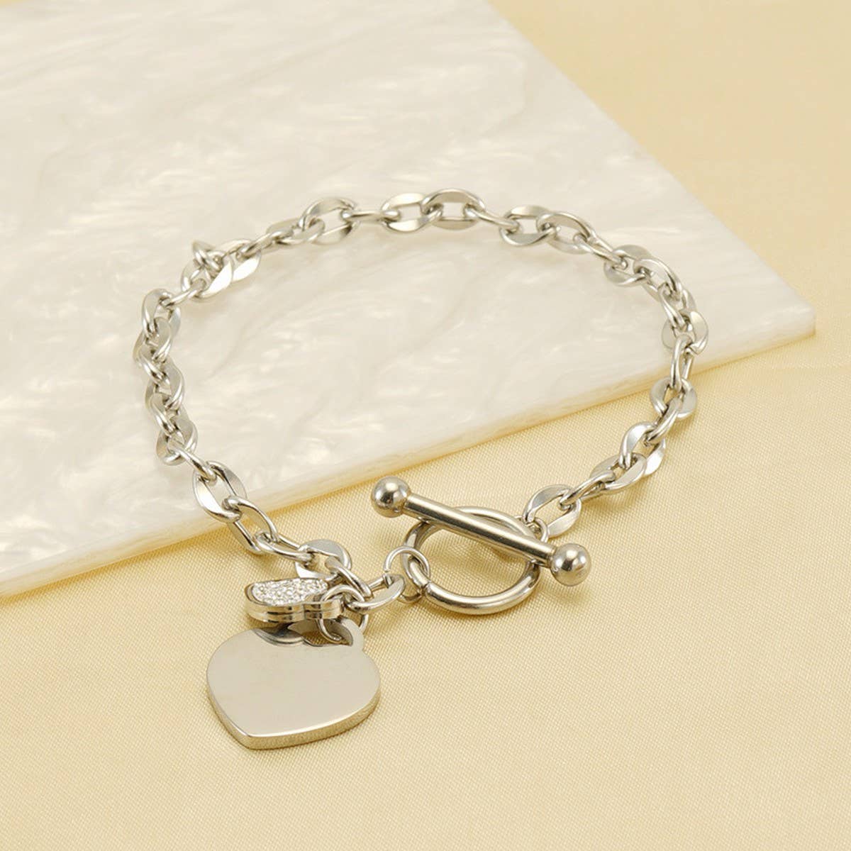Cwaje1955_Fashion Love Stainless Steel Bracelet Ot Buckle