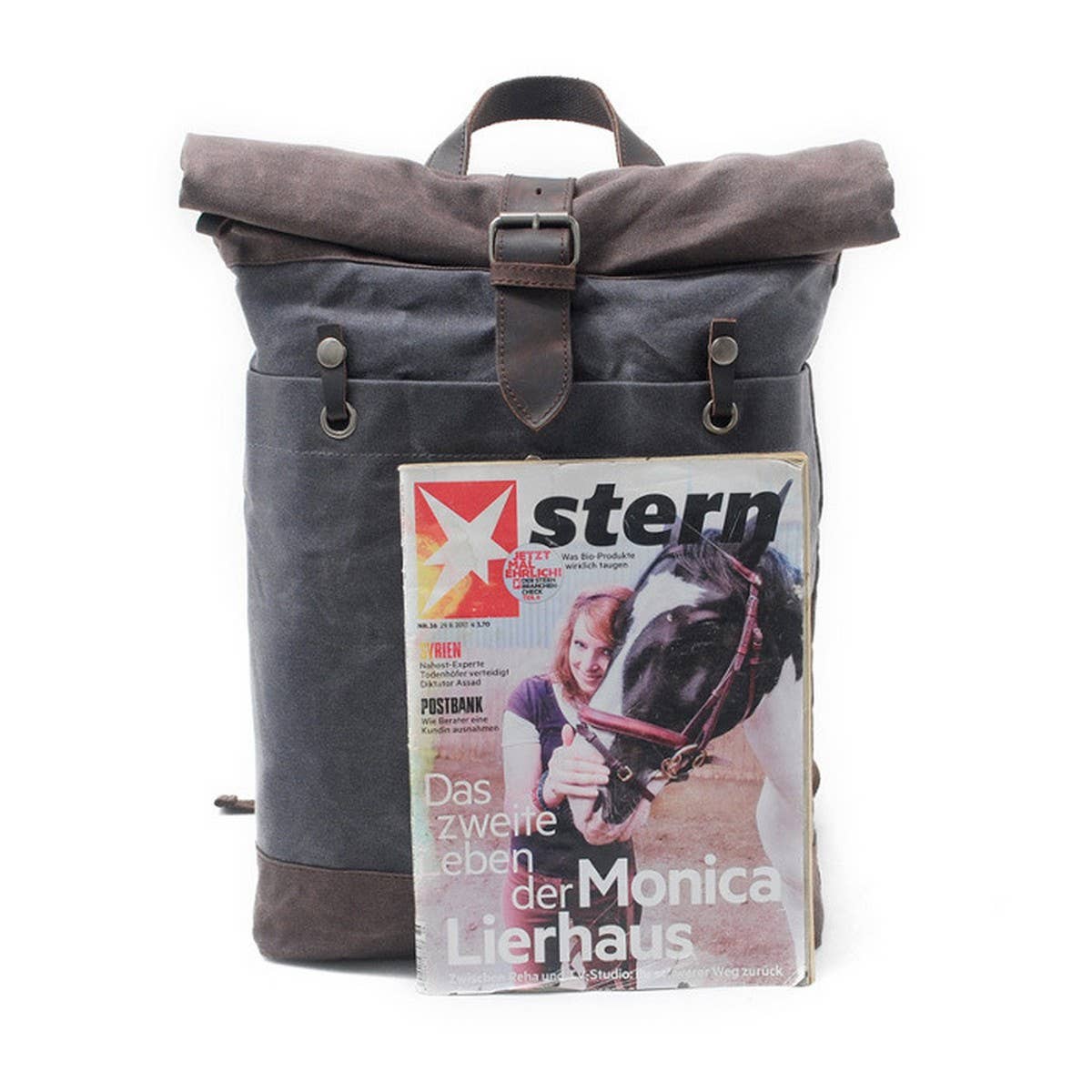 Vintage Canvas Waterproof Backpack For Men_Cwab5542