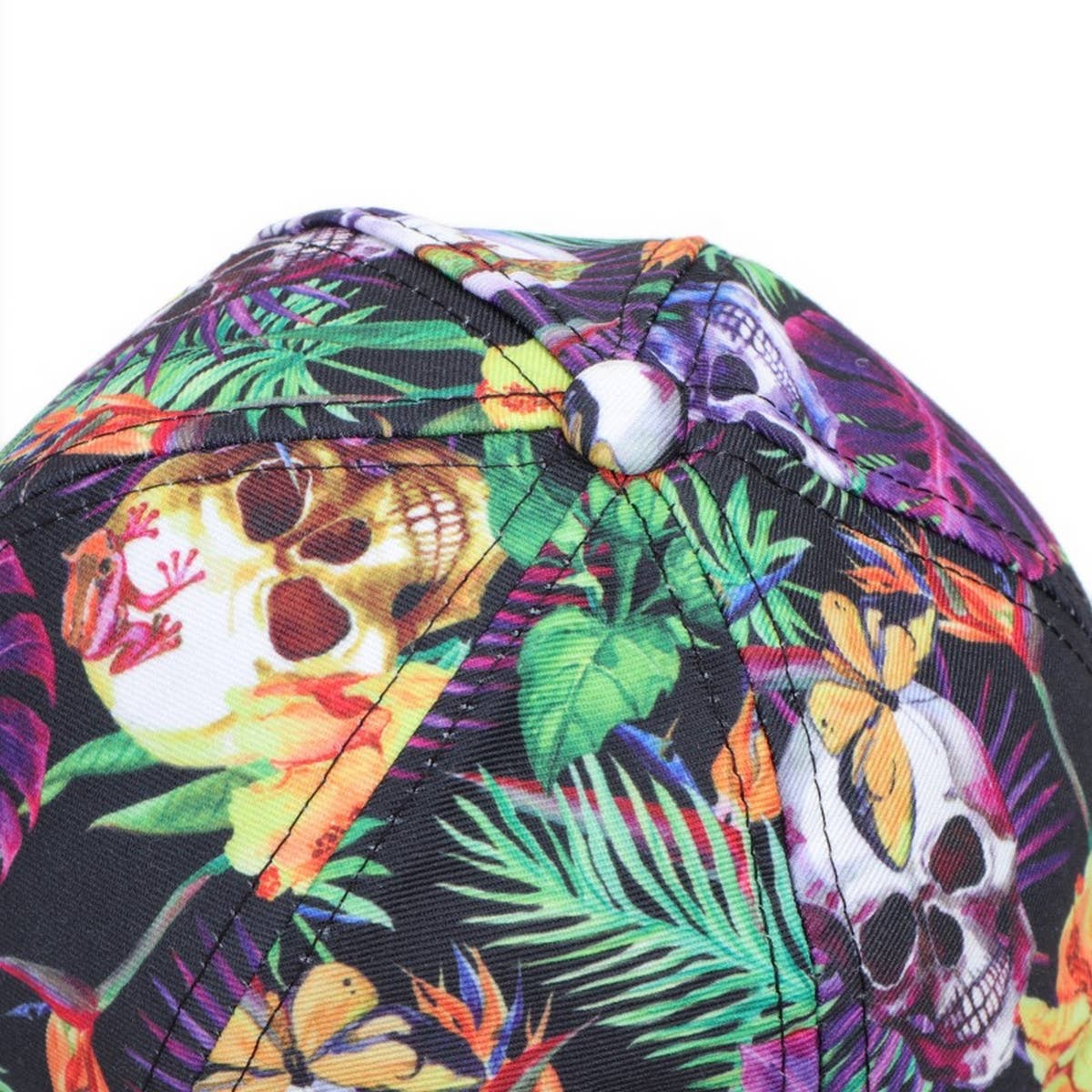 SKULL LEAF PRINT GRAFFITI BASEBALL CAP SUN HAT CWAH1549