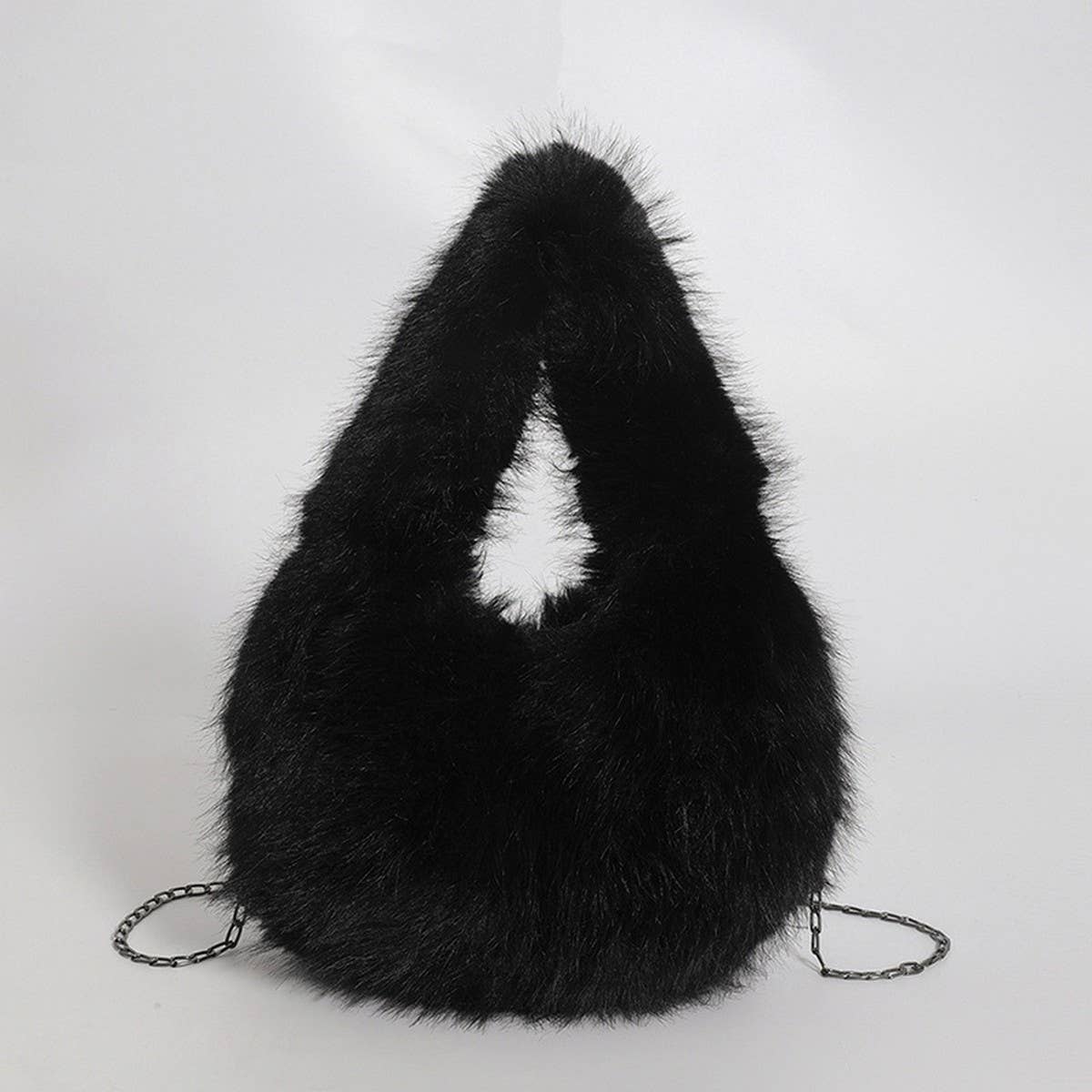 FLUFFY CHAIN HANDBAG WOMEN SHOULDER TOTE_CUAB00607