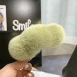 FUZZY BUNNY FUR HAIR CLAW LARGE LAZY STYLE CLIP_CWAHA3323