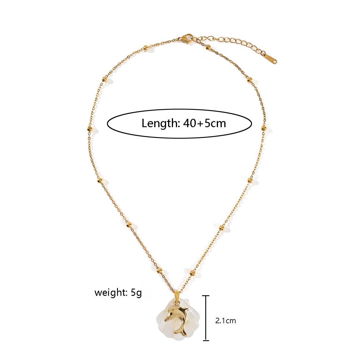 SUMMER BEACH STEEL SHELL STARFISH NECKLACE_CWMM8862