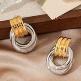 18K GOLD THREADED TITANIUM HOOP EARRINGS_CWMM3603