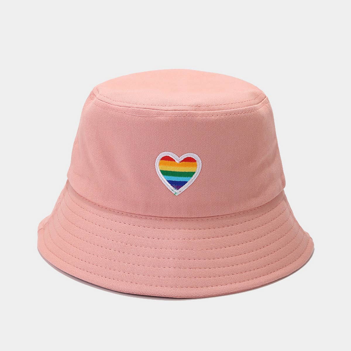 RAINBOW HEART FOLDABLE BUCKET HAT_CWAH1638
