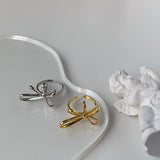 ADJUSTABLE IRREGULAR BOW OPEN RING FOR WOMEN_CWAJE3108