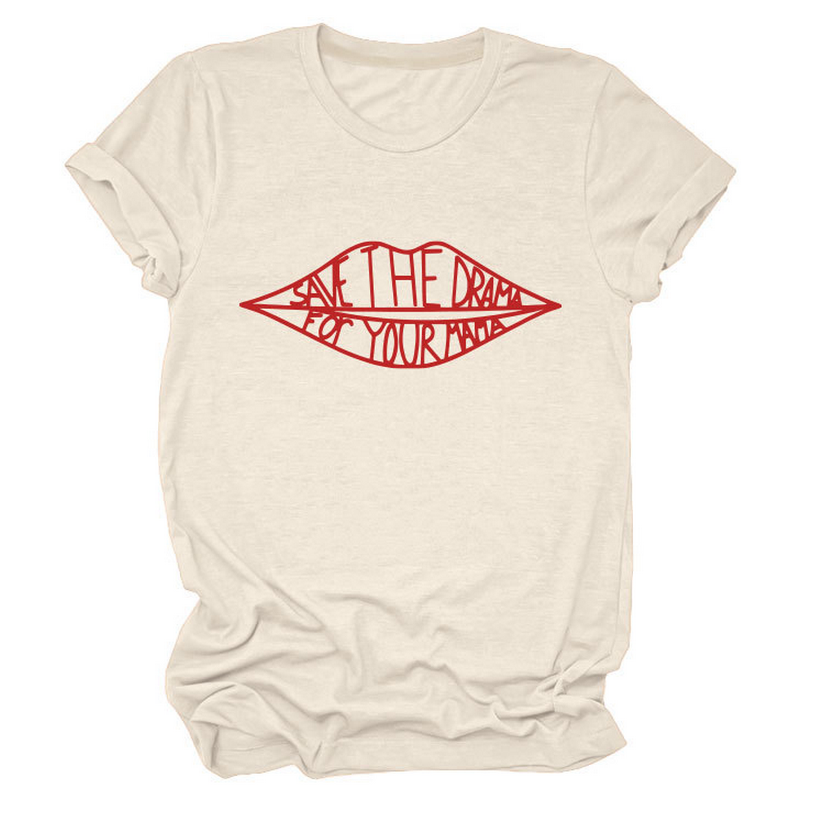 Womens Fashion Slogan Tee Crew Neck Short Sl Ve_Cwttsl0482