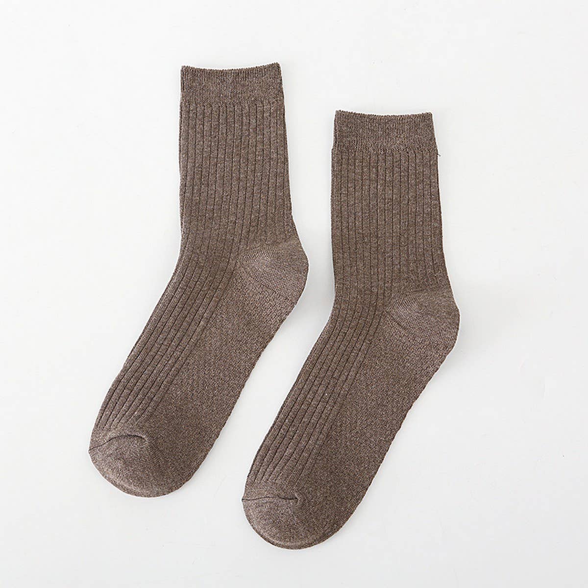 SOLID COLOR MASSAGE BOTTOM CASUAL MID CALF SOCKS_CWMS0993