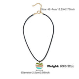 COLORFUL ENAMEL PENDANT NECKLACE EARRINGS SET_CWAJE2916