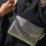 Silver Sequin Handbag Shoulder Bag_Cwab1391