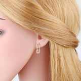 SET WITH COLORED ZIRCON PAPER CLIP EARRINGS_CWAJE1045