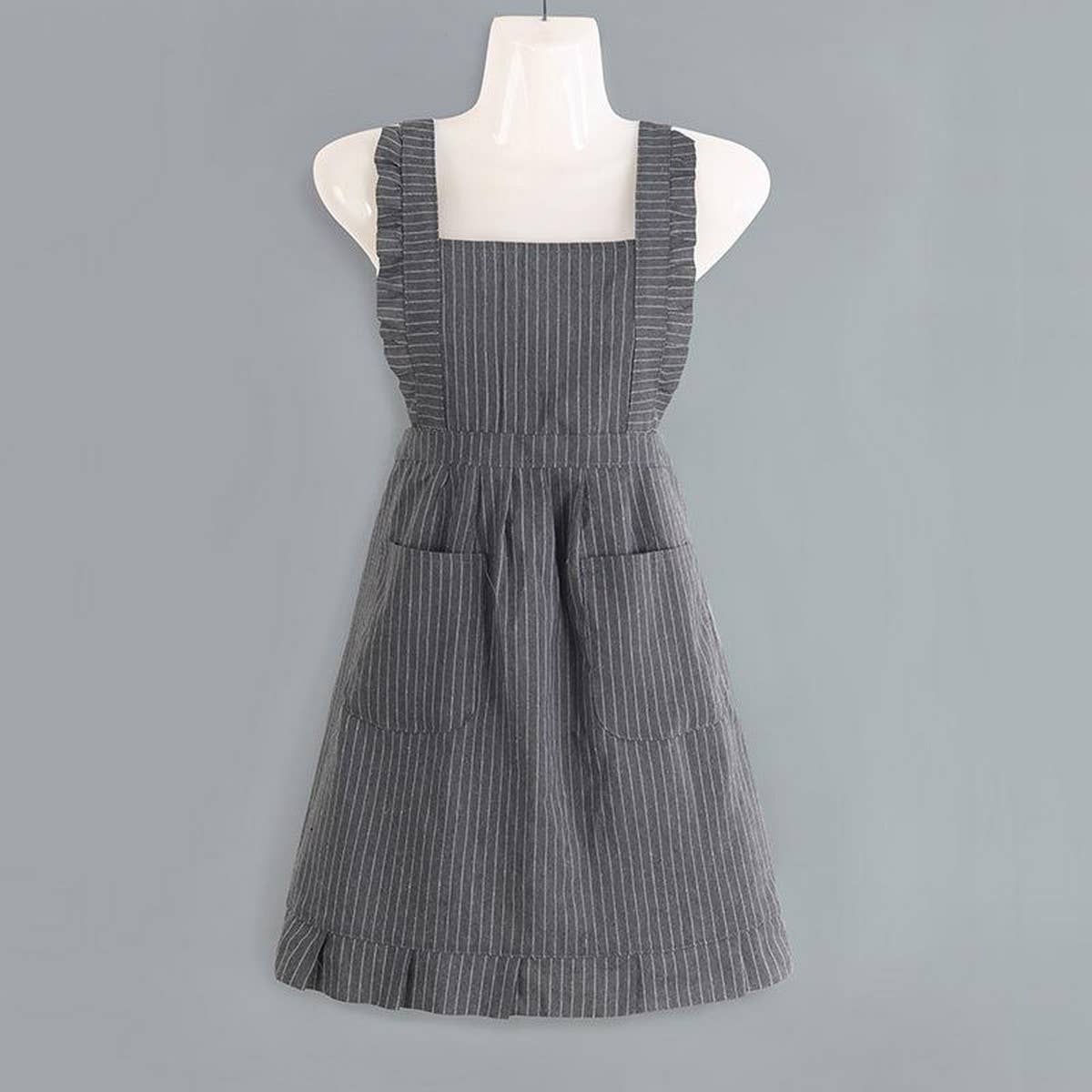 CUTE BREATHABLE STRAP STRIPED PRINCESS APRON_CWMM2046