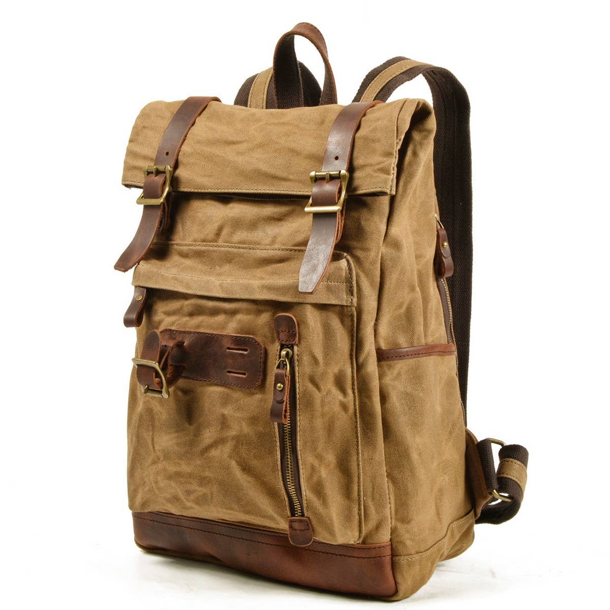 MOTORCYCLE STYLE CANVAS TACTICAL BACKPACK_CWAB5537