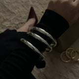 DESIGN GEOMETRIC SQUARE POLISHED RING BRACELET_CWMM3099