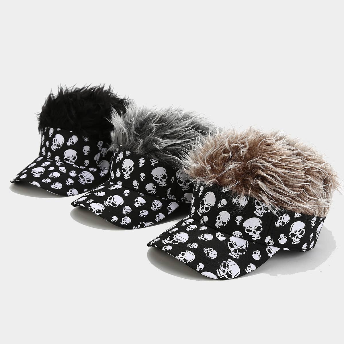 HALLOWEEN SKULL PERSONALIZED WIG BASEBALL CAP_CWAB2928