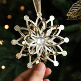 GOLD METAL SNOWFLAKE HANGING XMAS TREE DECOR_CWMM9680