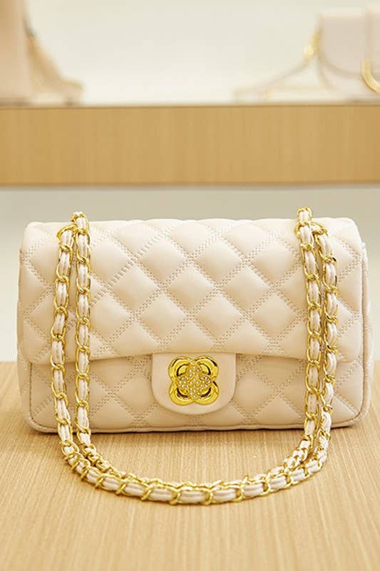 DANDY QUILTING CHIAN STRAPS SHOULDER BAG PURSE_CWAB0005