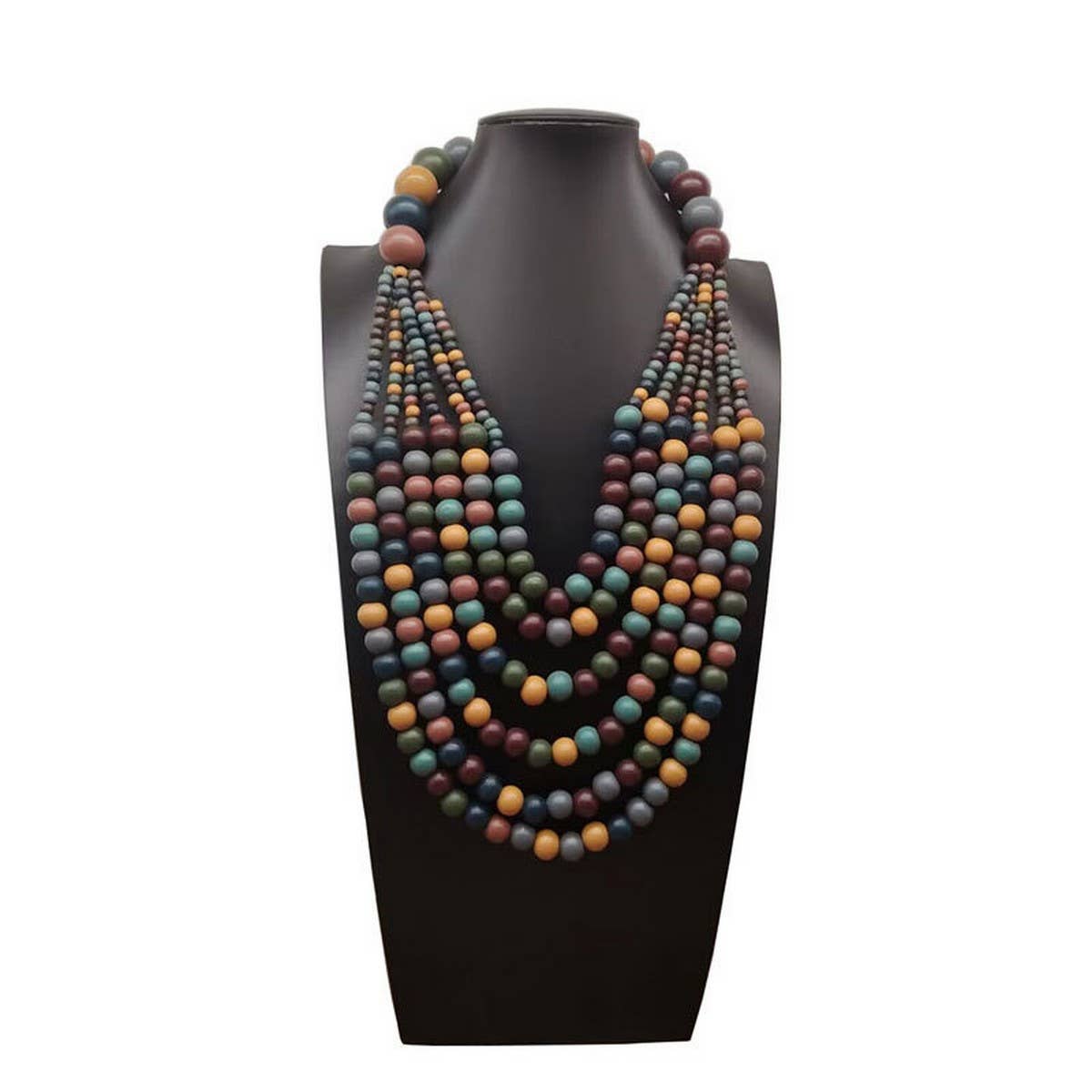 MULTI LAYER WOODEN BEAD TASSEL SWEATER CHAIN_CWMM4851