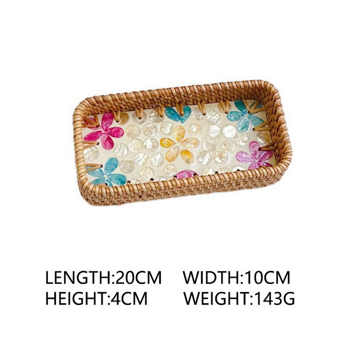 RATTAN COLORFUL SHELL CREATIVE HANDMADE FRUIT PLATE_CWMM4400